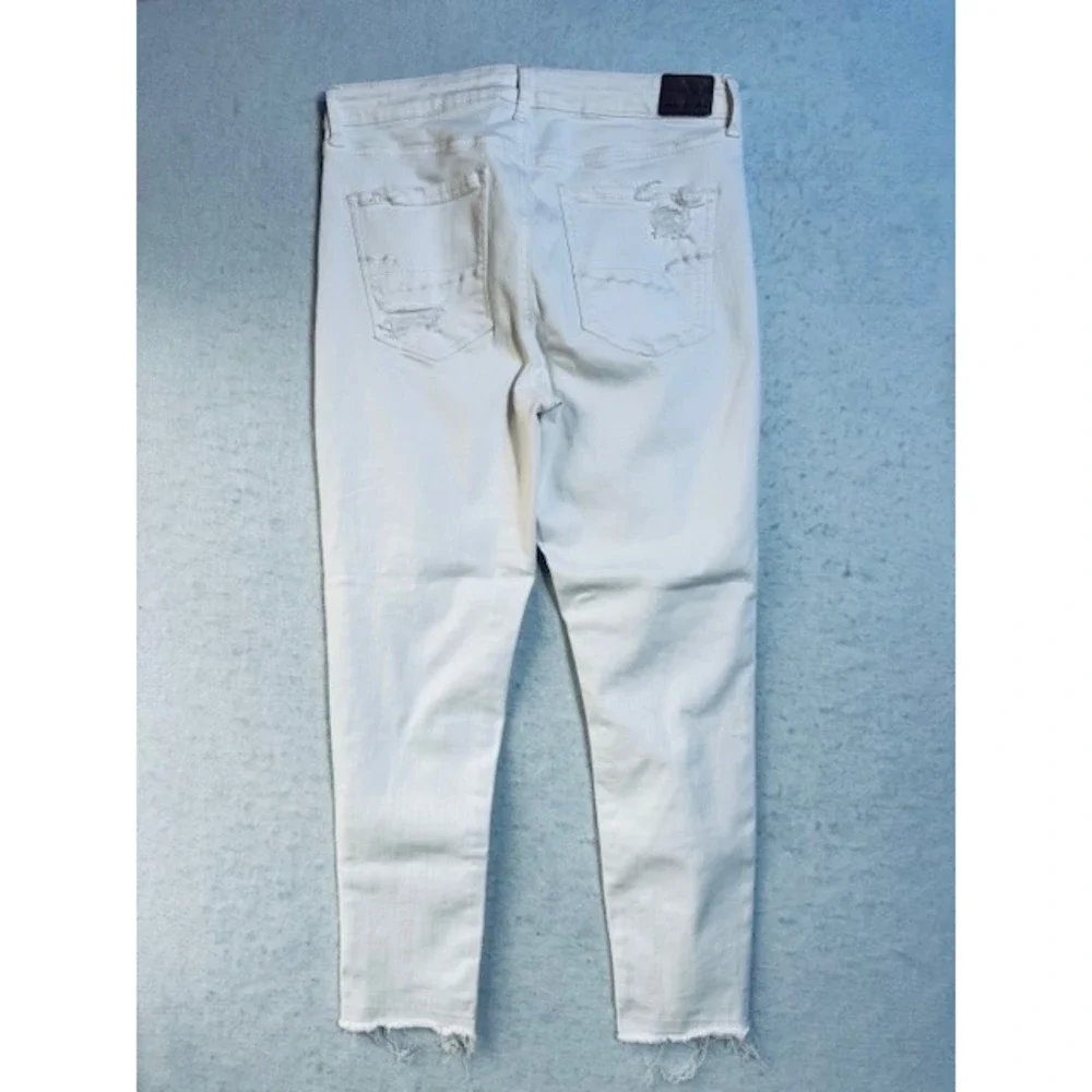 American Eagle Jeans 12‎ Super Hi-Rise Jegging Crop Next Level Stretch White